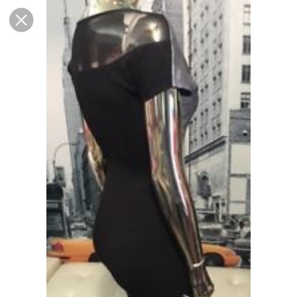 SOLD BCBG Leather Cocktail Dress - Picture 4 of 7